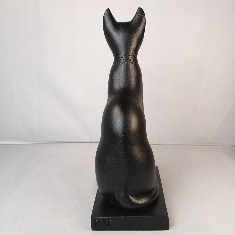 Vintage Egyptian Goddess Bastet Black Cat Epoxy/Resin Statue 8" Tall RAC - Picture 4 of 8
